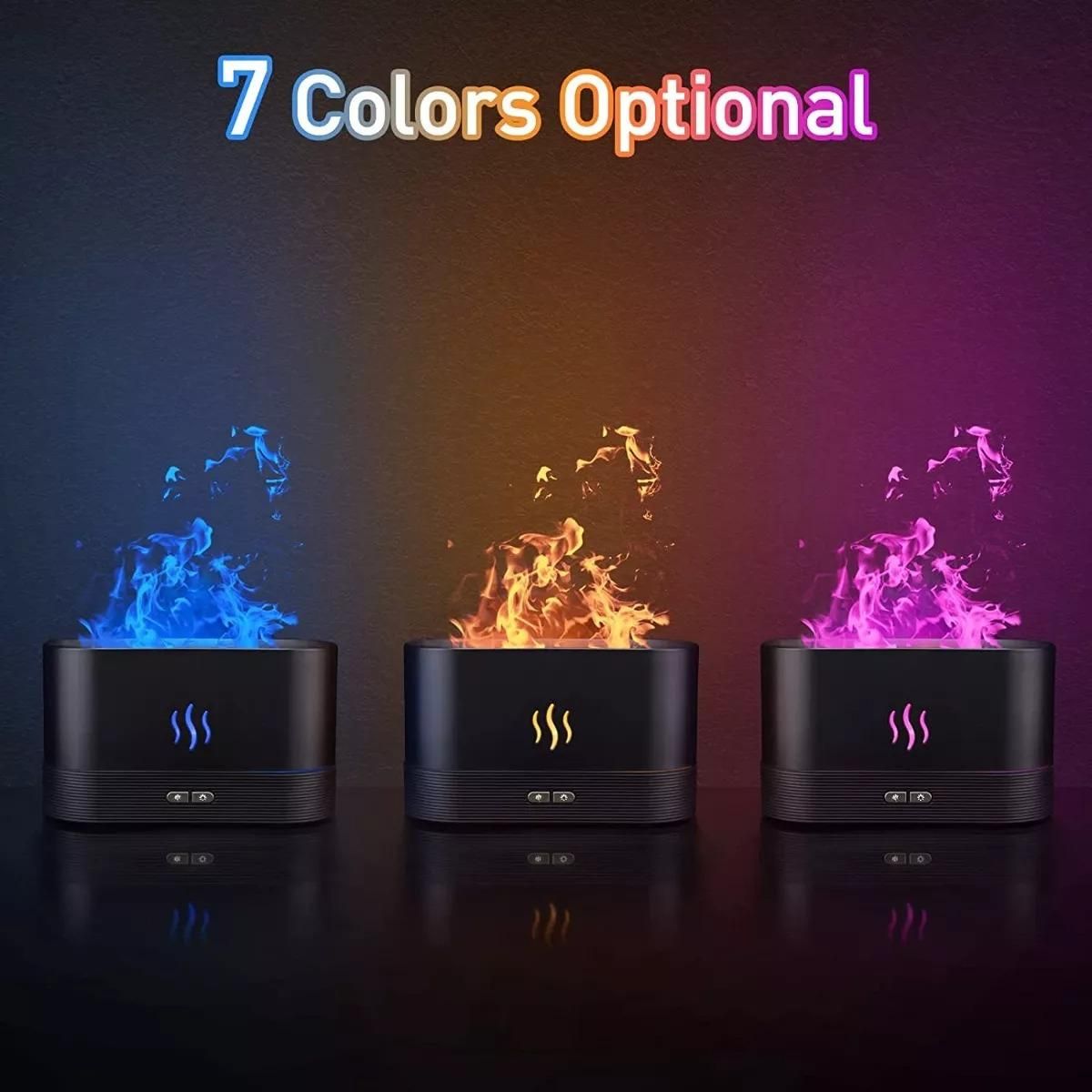 GENERICO - Humidificador Difusor de Aroma con Efecto Llama y 7 Colores