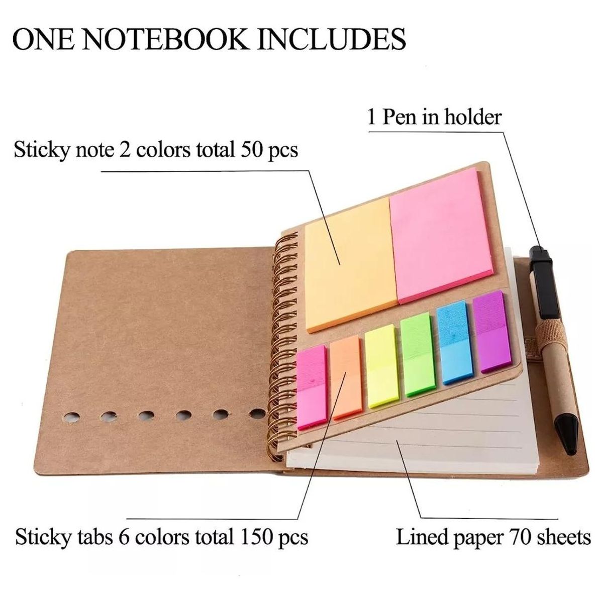 GENERICO - Cuaderno Inteligente 4 piezas 70 hojas y pluma incluida