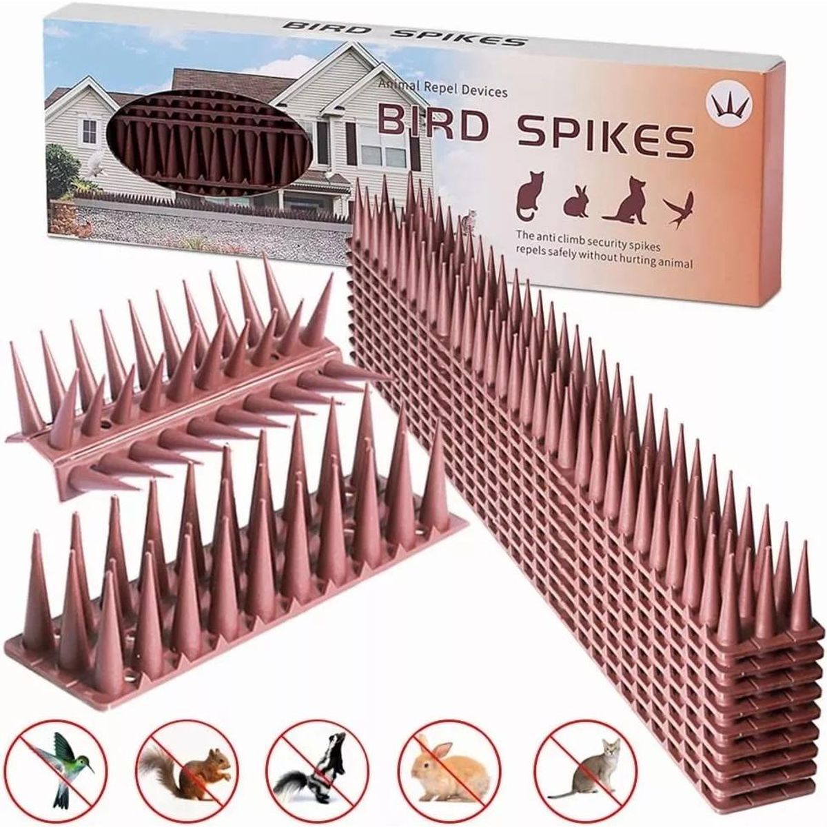 GENERICO - Pack de 12 Púas para Repelente de Aves Anti Palomas
