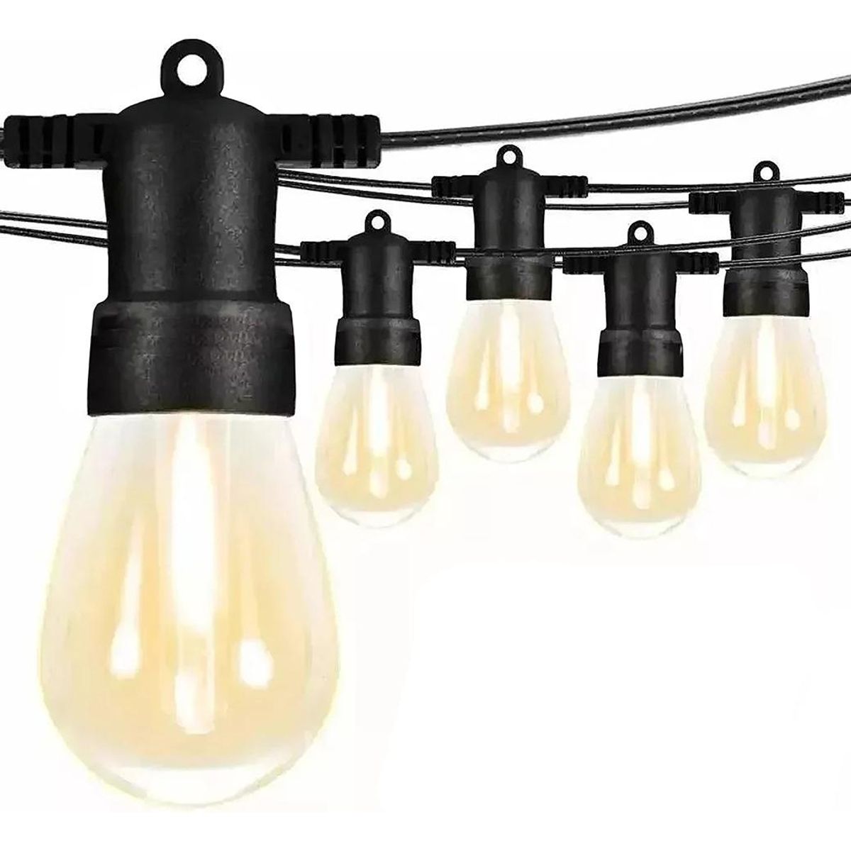 GENERICO - Guirnalda LED Solar de 10 Mtrs con 10 Ampolletas Impermeable