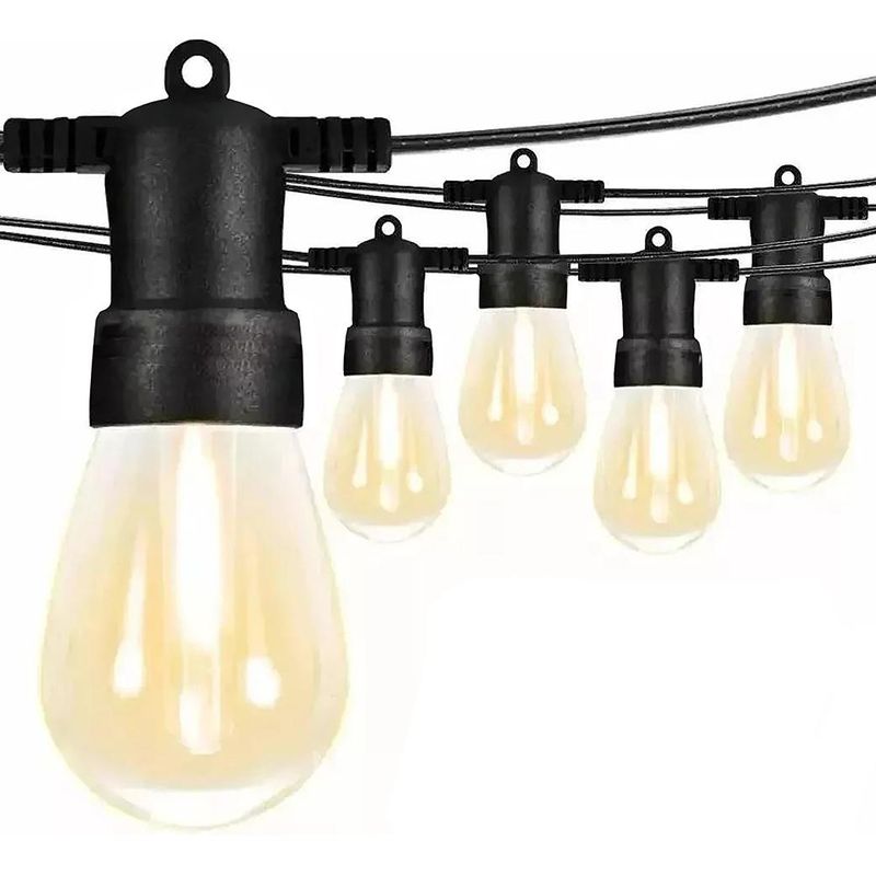 GENERICO - Guirnalda LED Solar de 10 Mtrs con 10 Ampolletas Impermeable