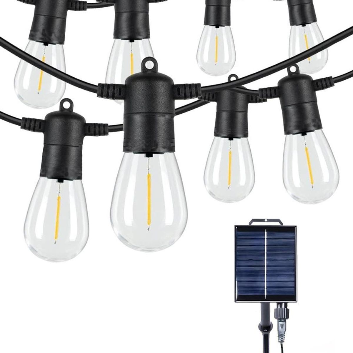 GENERICO - Guirnalda LED Solar de 10 Mtrs con 10 Ampolletas Impermeable