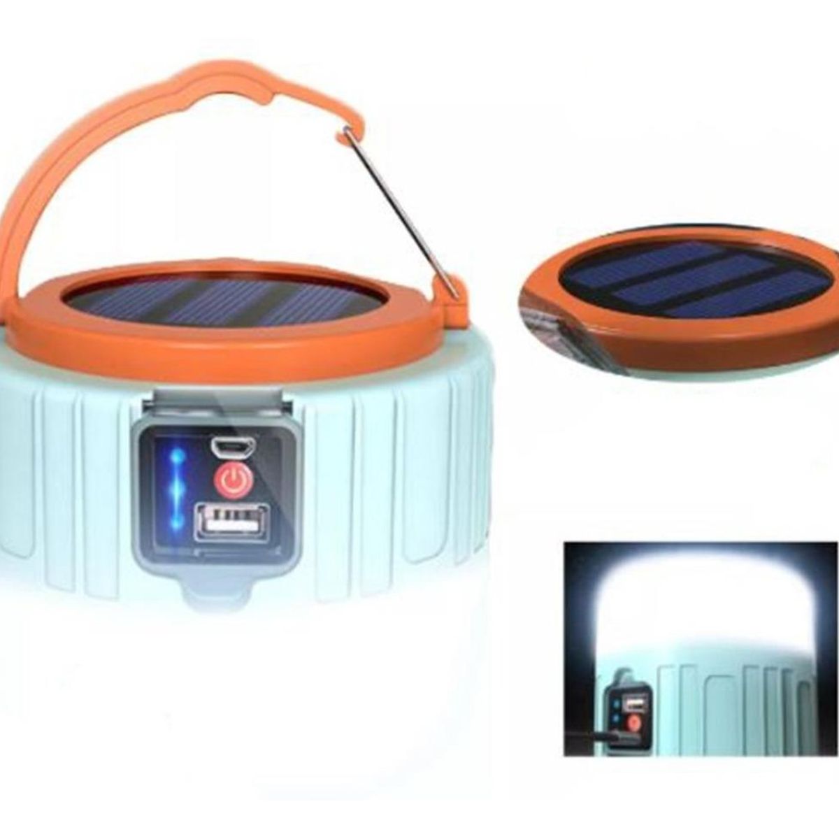 GENERICO - Lámpara Solar Multifuncional USB para Camping