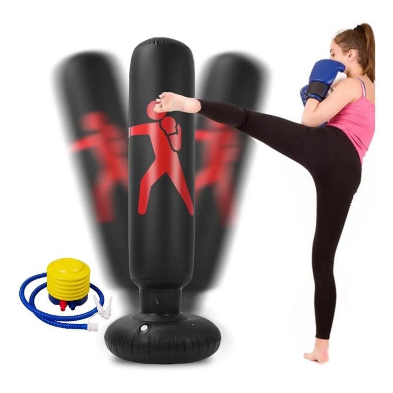 GENERICO - Saco de Boxeo Inflable con Inflador - 160 cm