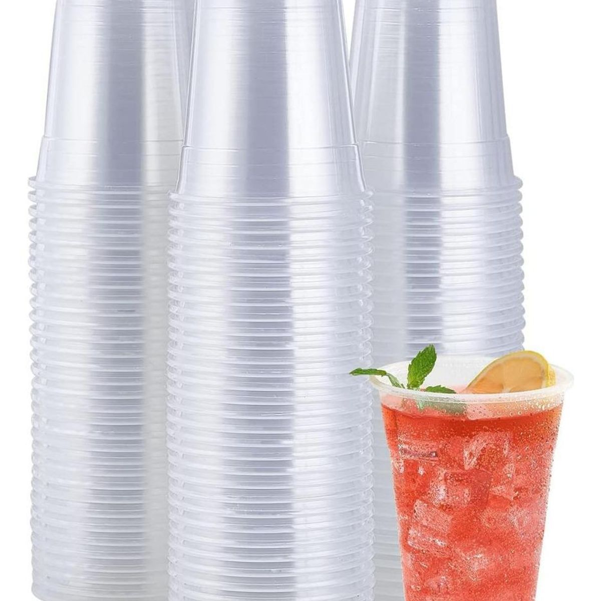 GENERICO - Vasos Desechables Transparentes de 500 ml - Paquete de 50
