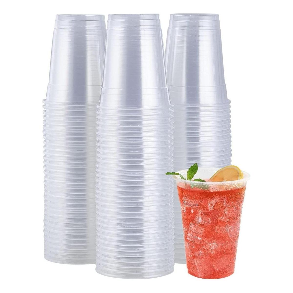 GENERICO - Vasos Desechables Transparentes de 500 ml - Paquete de 50