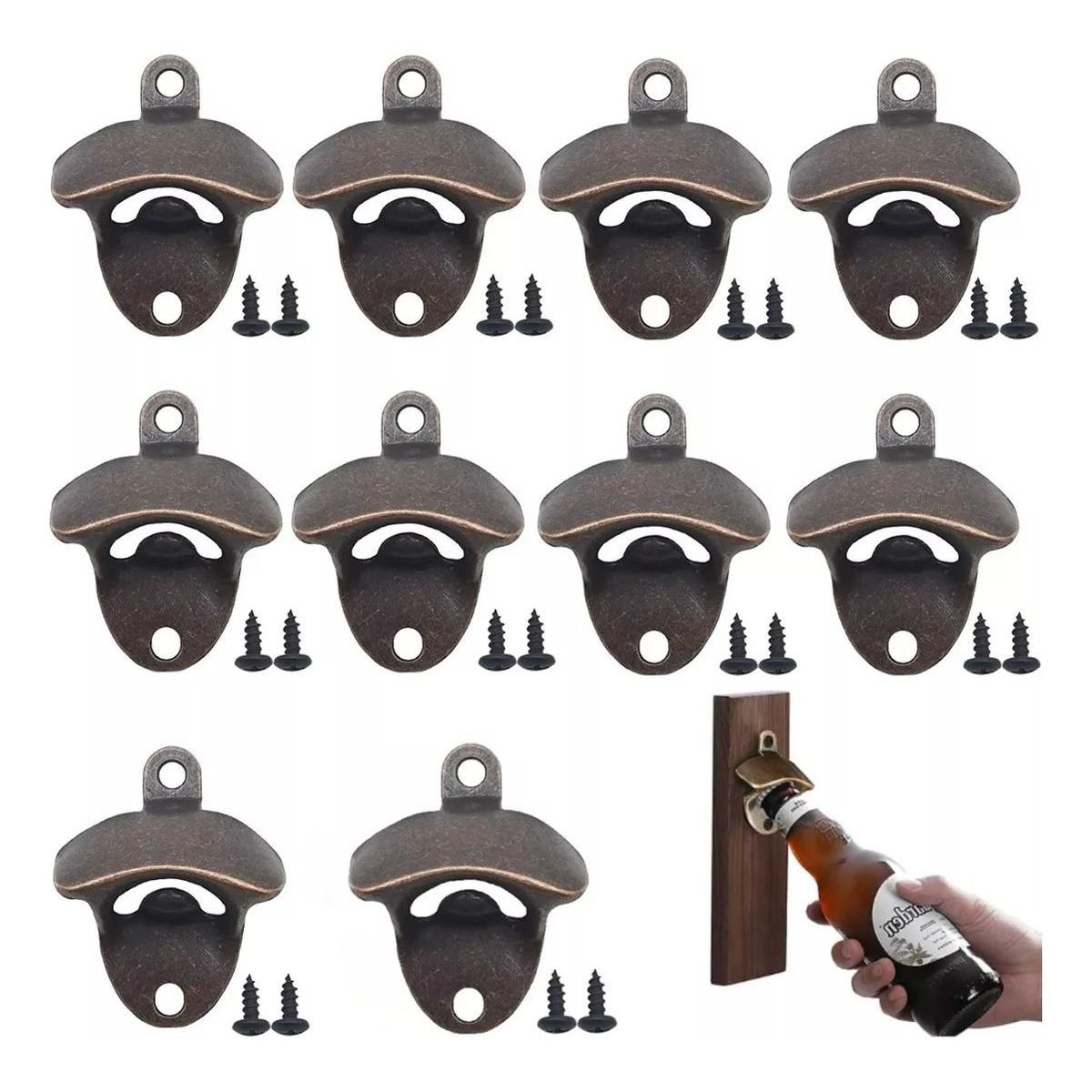 GENERICO - Destapador de Botellas Metálico Vintage de Pared - Pack de 10