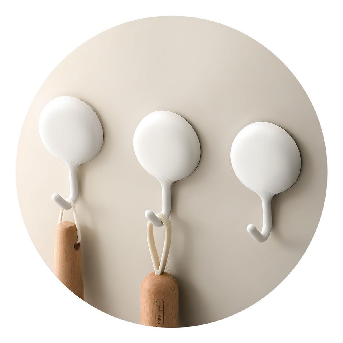 GENERICO - Pack de 4 Ganchos Adhesivos para Pared Blanco