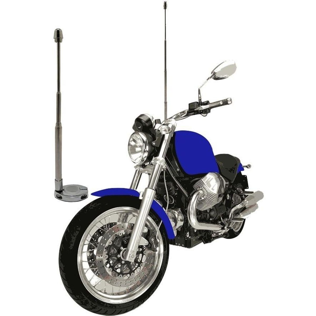 GENERICO - Pack de 2 Antenas Cortas Retráctiles para Motos