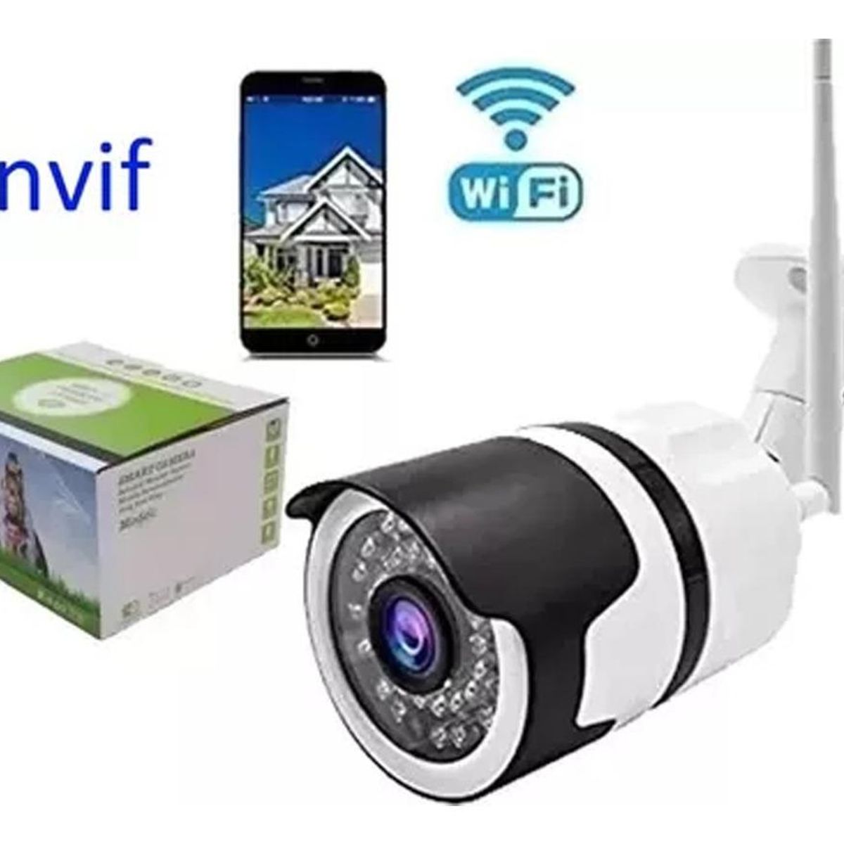 GENERICO - Cámara IP Wifi Exterior 180° con Audio y HD 1080p