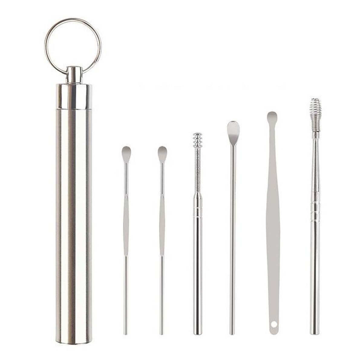 GENERICO - Kit de Limpieza de Oídos con 6 Piezas de Acero Inoxidable