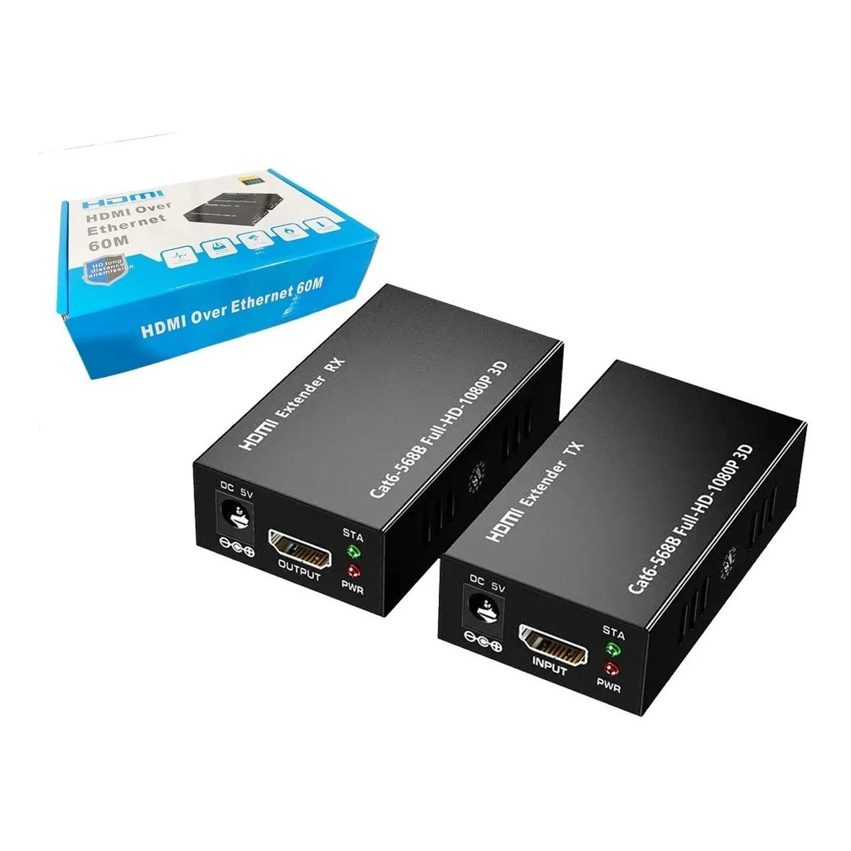 GENERICO - Extensor HDMI con RJ45 para transmisión hasta 60 metros