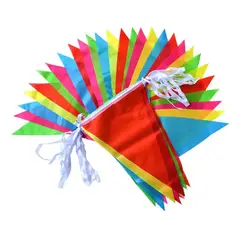 GENERICO - Guirnalda de Banderas Decorativas de Tela Coloridas
