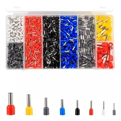 GENERICO - Set de 1200 Terminales Aislados Crimpados Tubulares