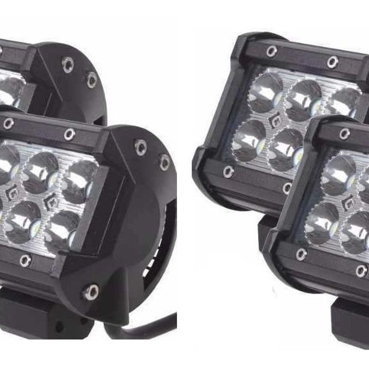 GENERICO - Pack de 4 Focos LED Neblinero Spot 18W con 6 LEDs