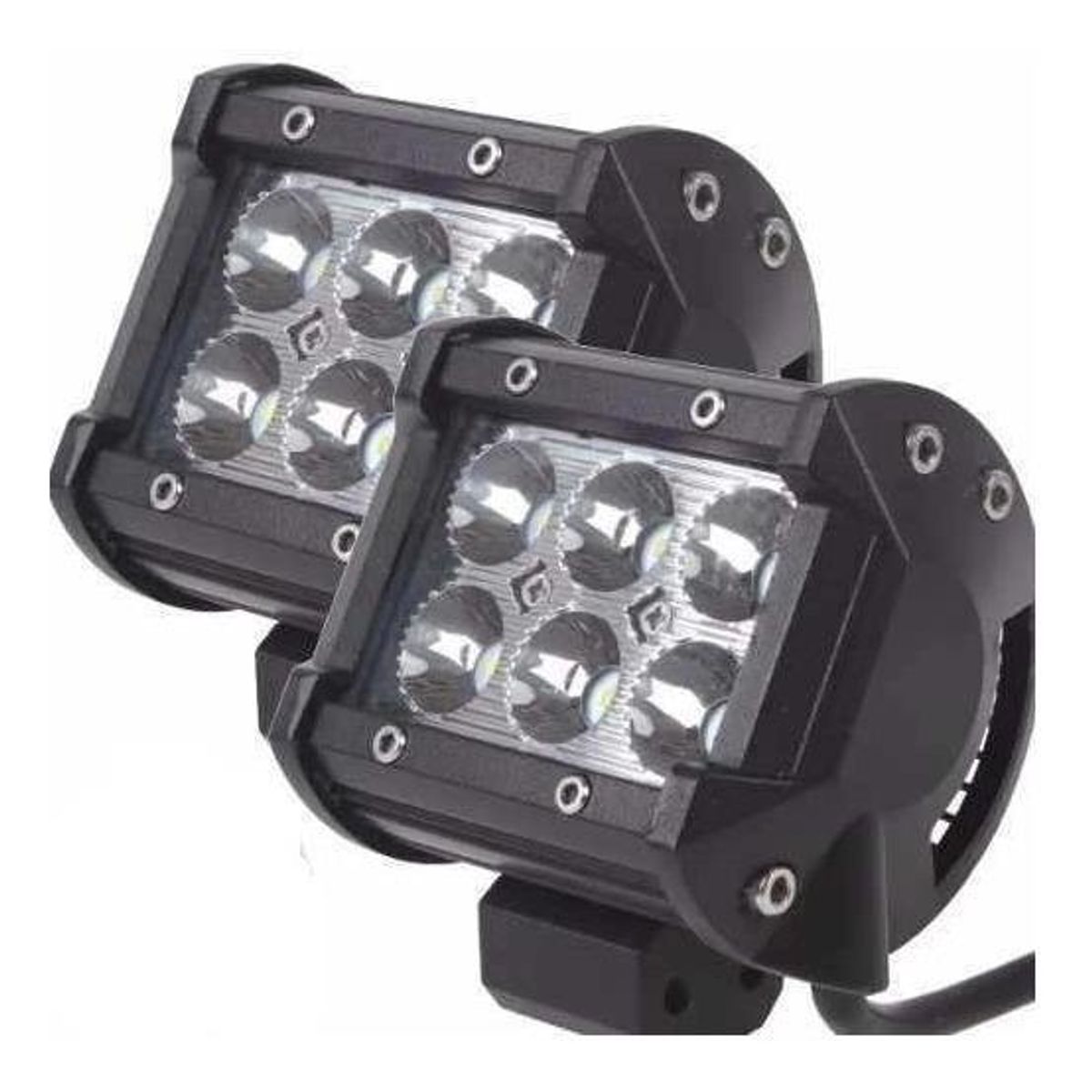 GENERICO - Pack de 4 Focos LED Neblinero Spot 18W con 6 LEDs