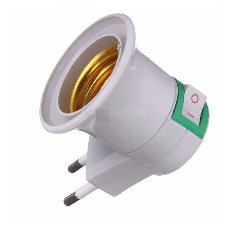 GENERICO - Soquete E27 con Enchufe e Interruptor Integrado