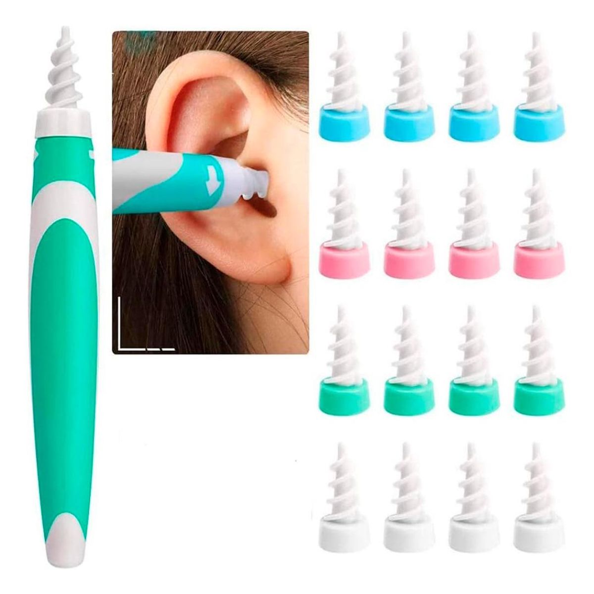GENERICO - Kit de Limpieza de Oídos con 16 Puntas Suaves y Ergonomía