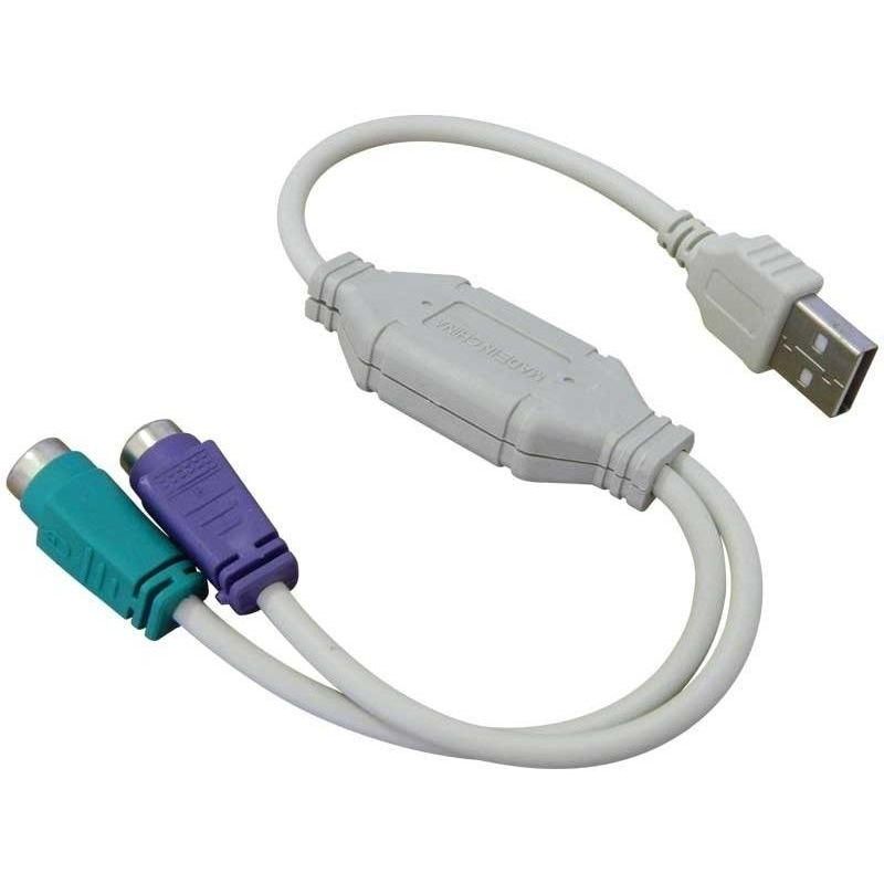 GENERICO - Adaptador USB a PS2 para Conectar Teclado y Mouse