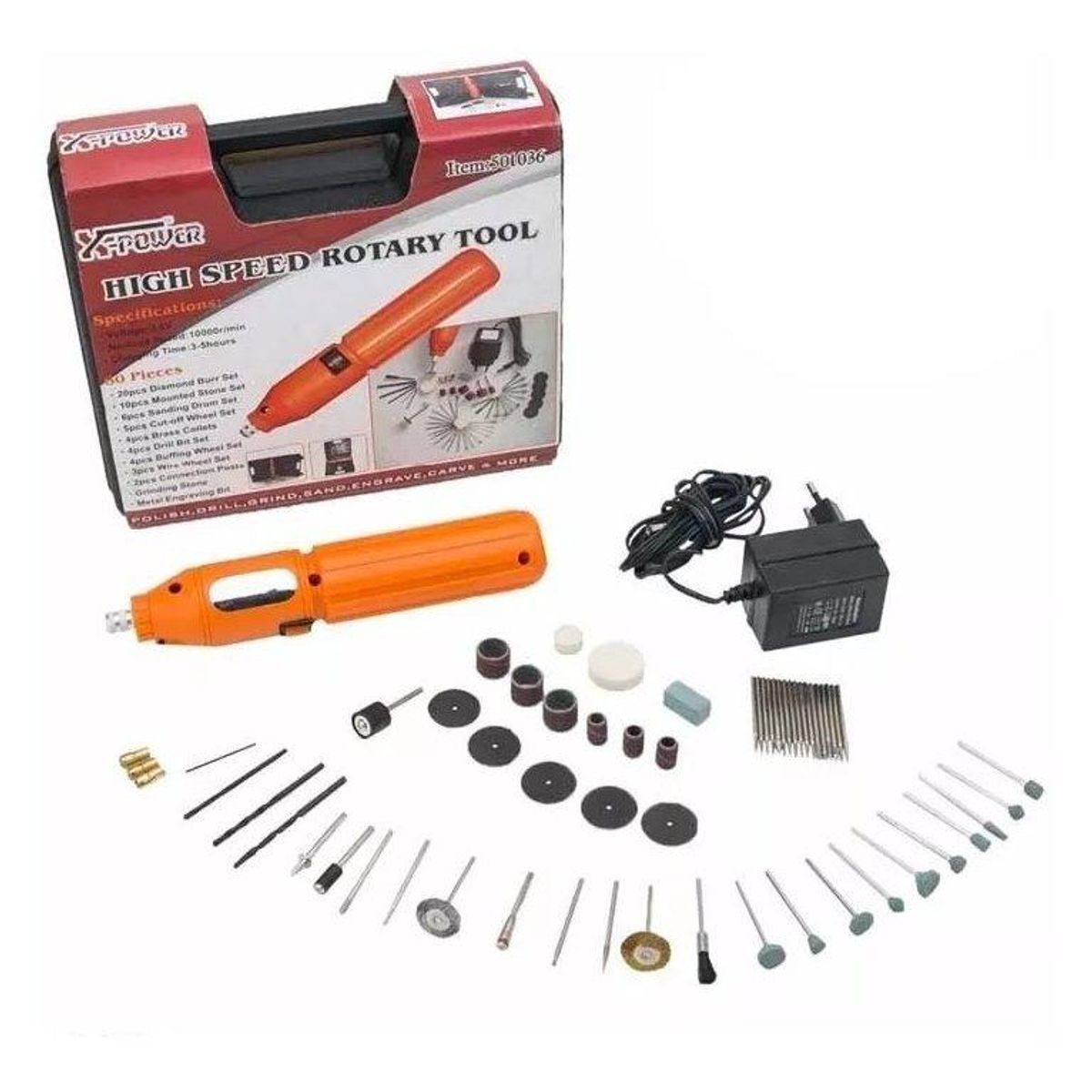 GENERICO - Mini Taladro Inalámbrico Multifuncional con 60 Accesorios