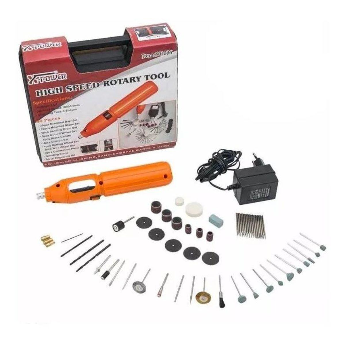 GENERICO - Mini Taladro Inalámbrico Multifuncional con 60 Accesorios