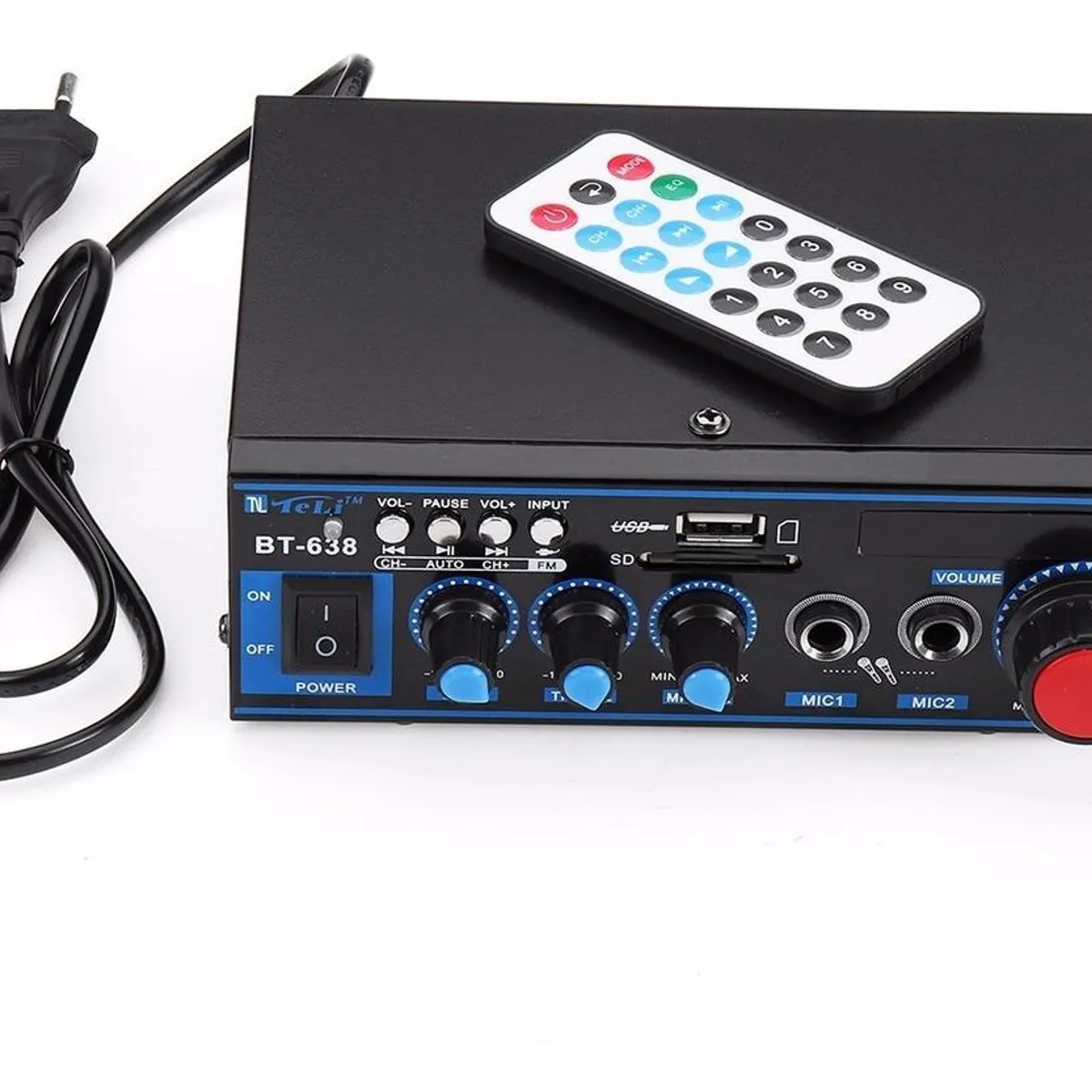 GENERICO - Mini Amplificador Digital Bluetooth HiFi 2 Canales