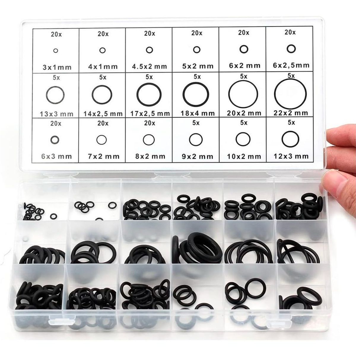 GENERICO - Kit de O-rings para Aire Acondicionado 225 Piezas