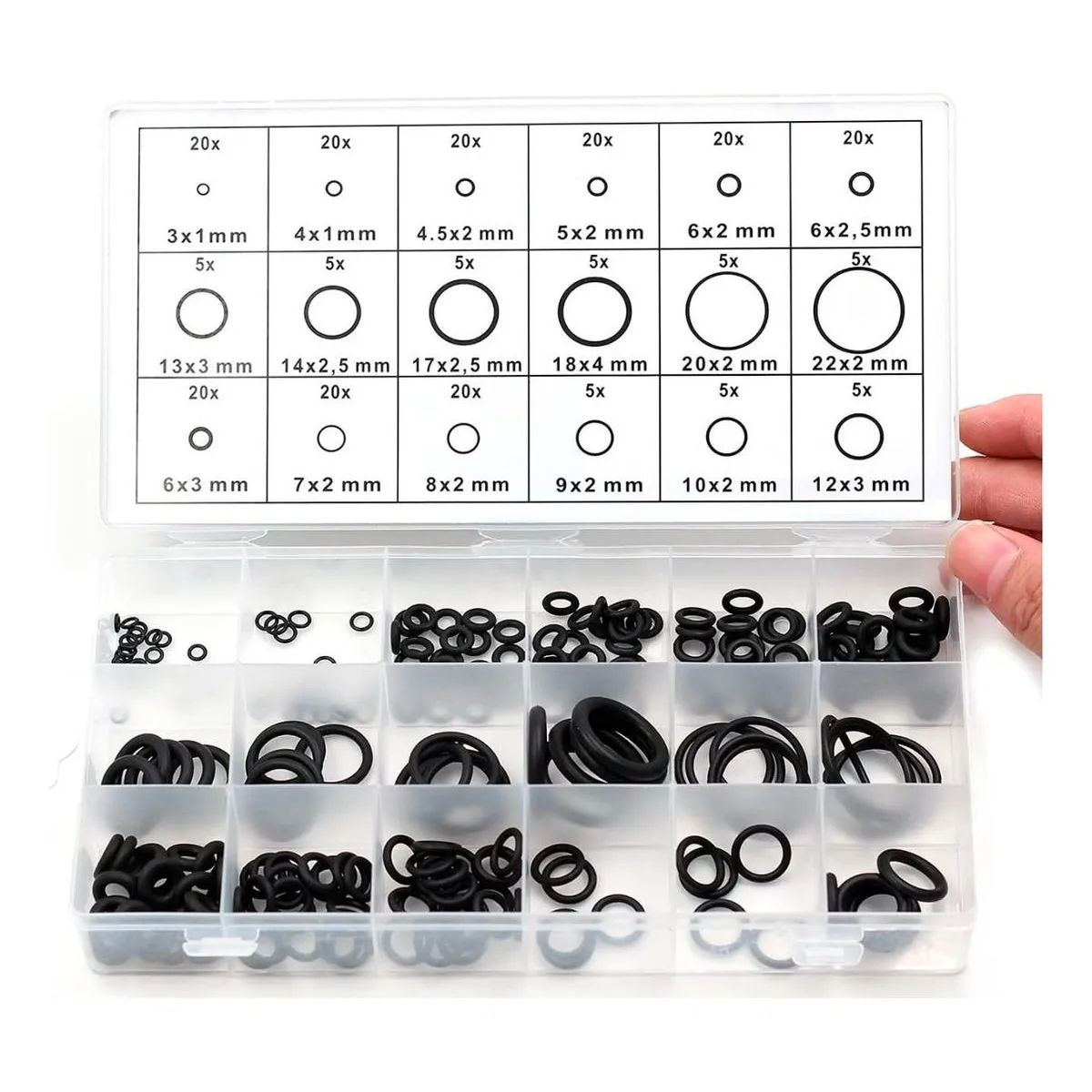 GENERICO - Kit de O-rings para Aire Acondicionado 225 Piezas