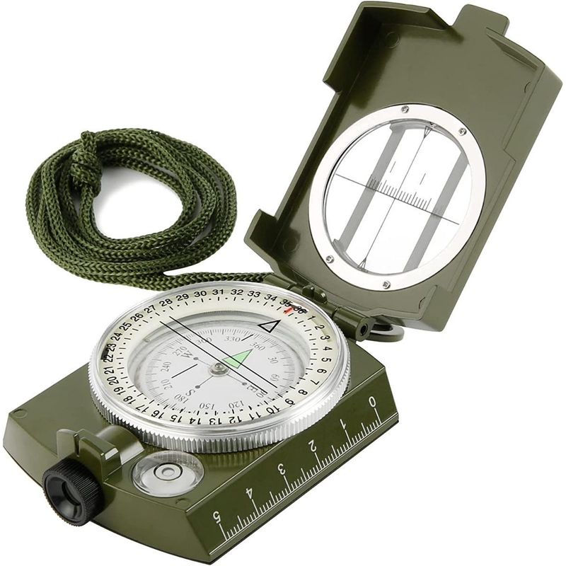 GENERICO - Brújula Militar Luminosa Profesional Con Inclinómetro
