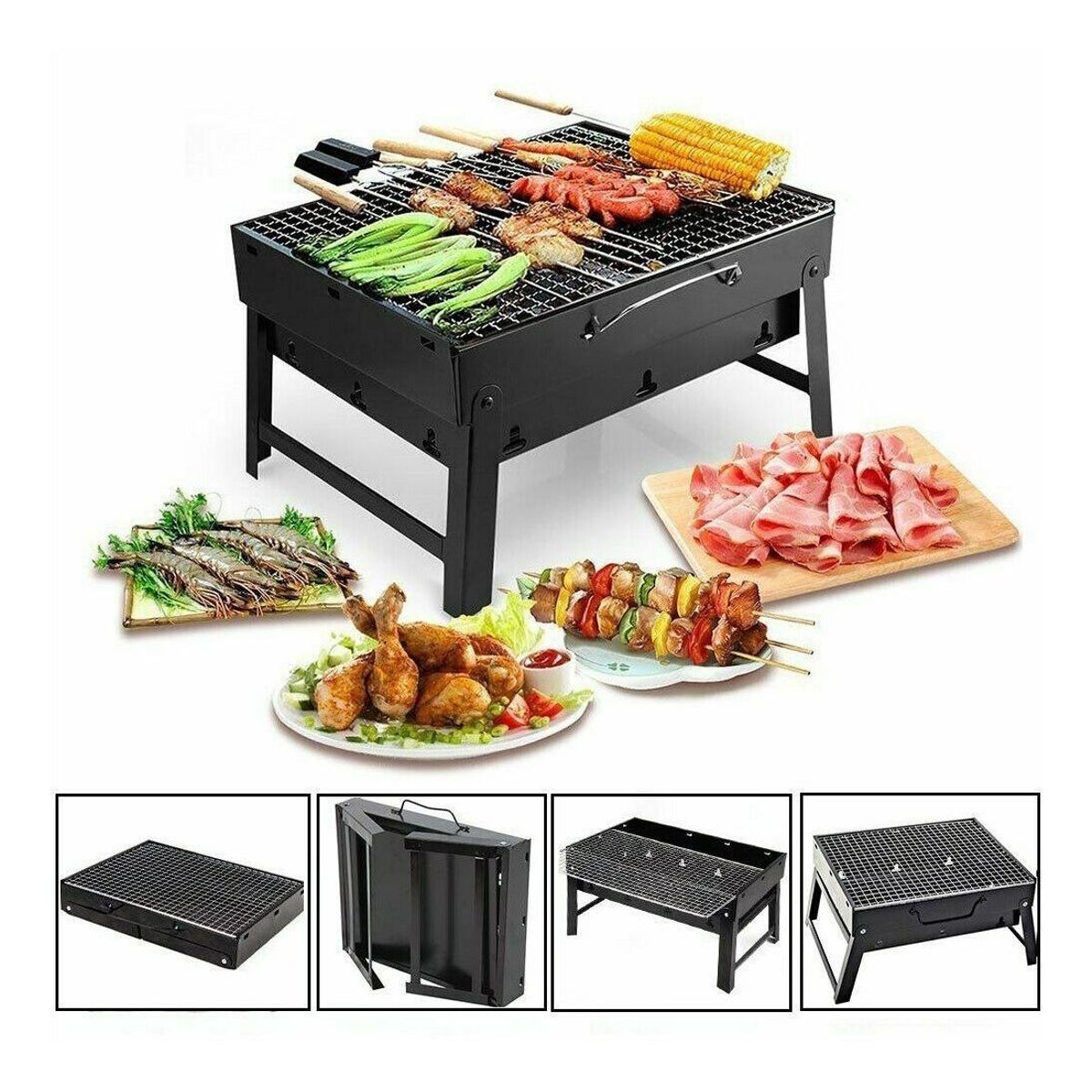 GENERICO - Parrilla Plegable de Carbón para Asados en Exterior