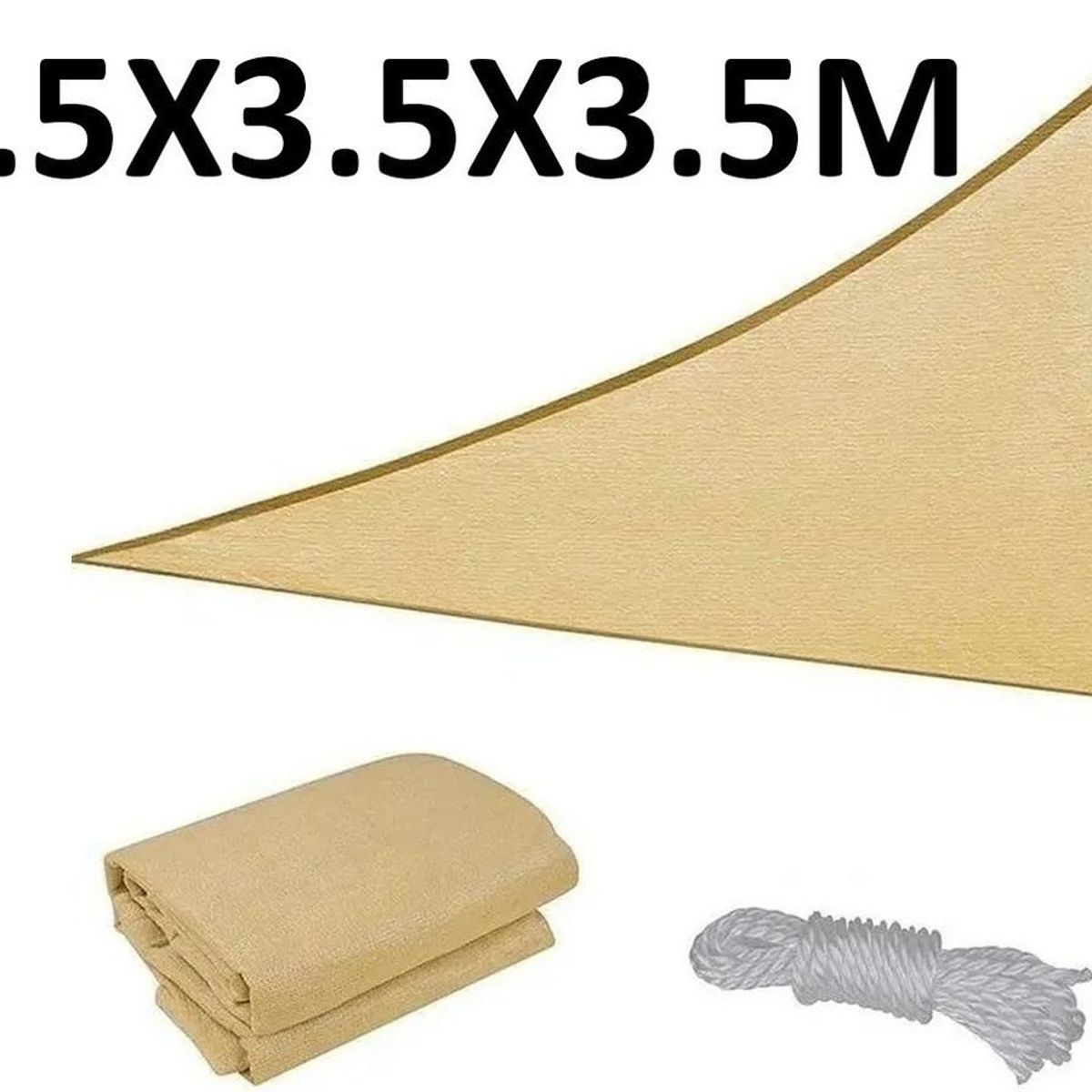 GENERICO - Vela Sombra Triangular Impermeable 35m x 35m - Dorado