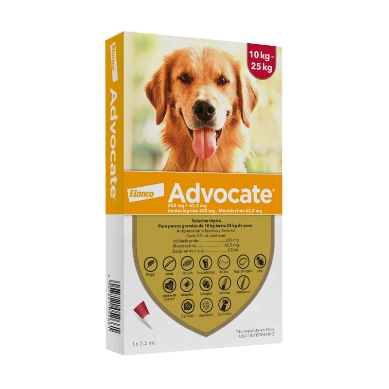 ELANCO - Advocate Pipeta Antipulga Para Perros De 10 A 25kg.
