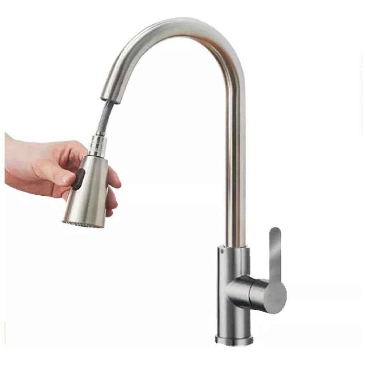 GENERICO - Grifo Monomando Extensible para Cocina Niquelado