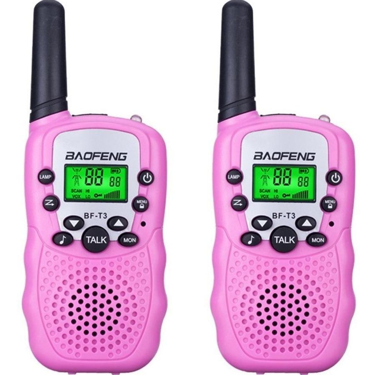 GENERICO - Walkie Talkie Rosado con Linterna y VOX