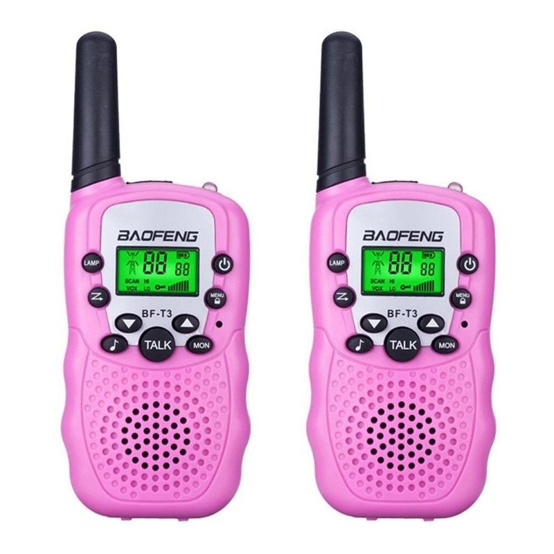 GENERICO - Walkie Talkie Rosado con Linterna y VOX