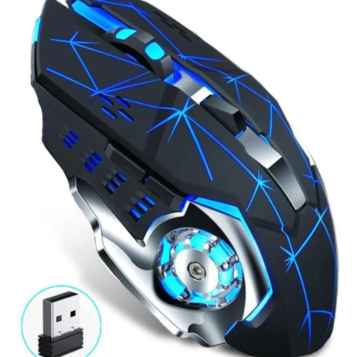 GENERICO - Mouse Inalámbrico Gamer Recargable con Iluminación RGB