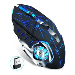 GENERICO - Mouse Inalámbrico Gamer Recargable con Iluminación RGB