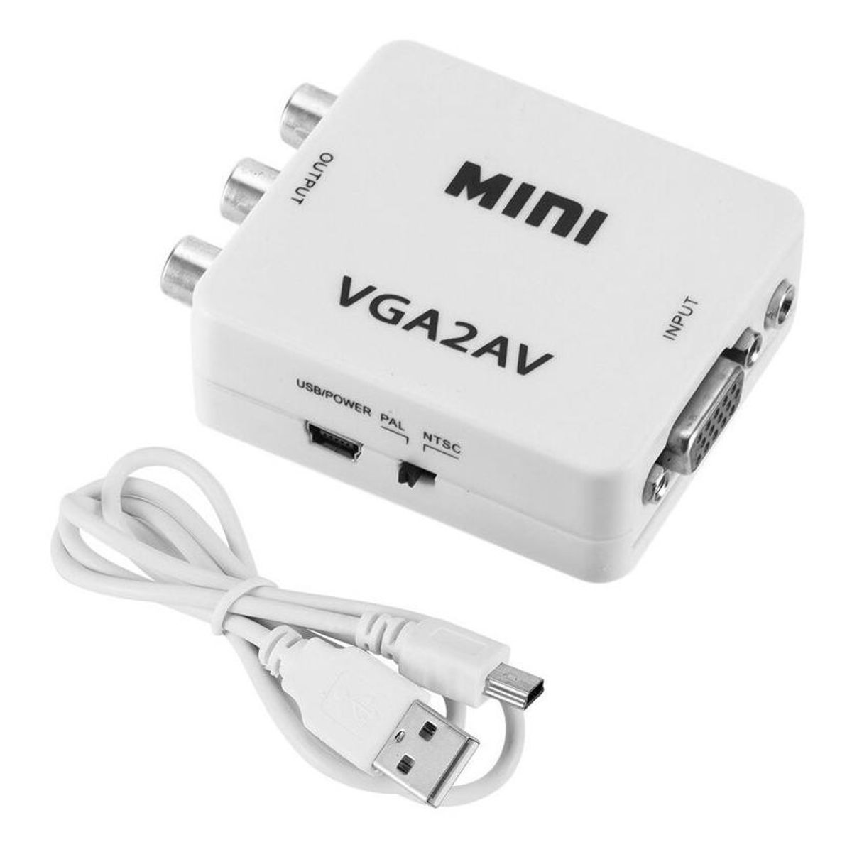 GENERICO - Adaptador Conversor VGA a AV RCA con Alimentación USB