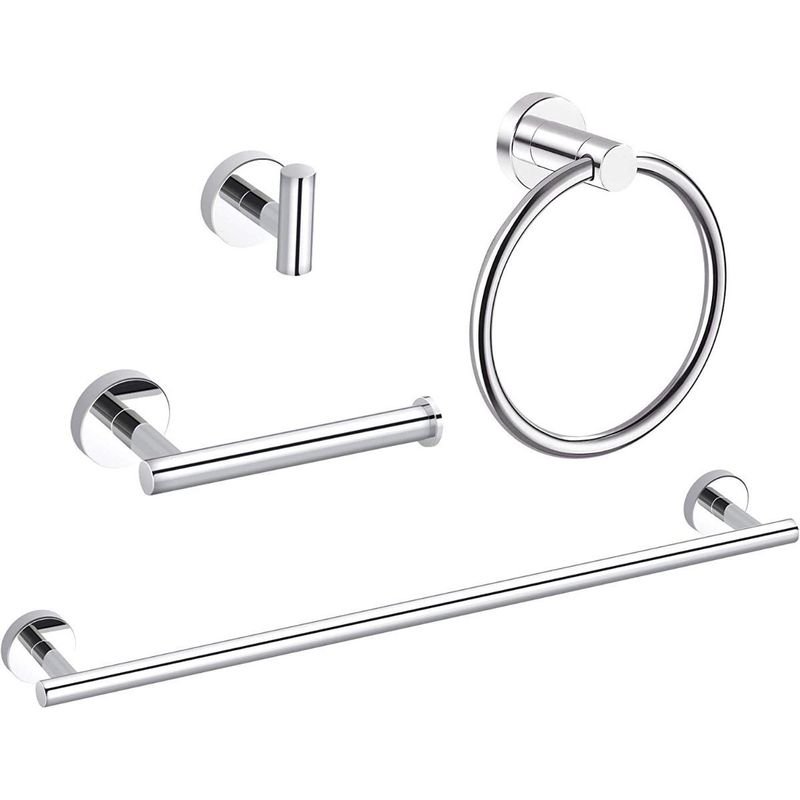 GENERICO - Juego de 4 Accesorios de Baño en Acero Inoxidable