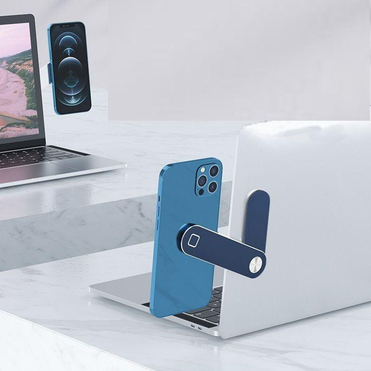 GENERICO - Soporte Magnético Plegable para Celular y Notebook