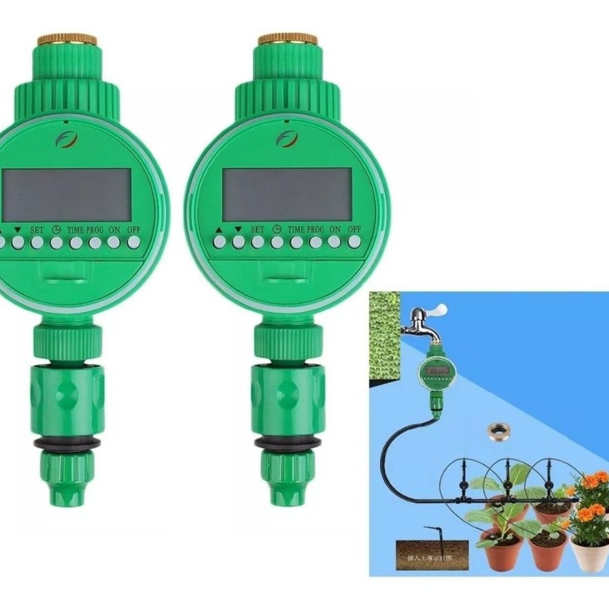 GENERICO - Pack de 2 Temporizadores de Riego Automático Digital