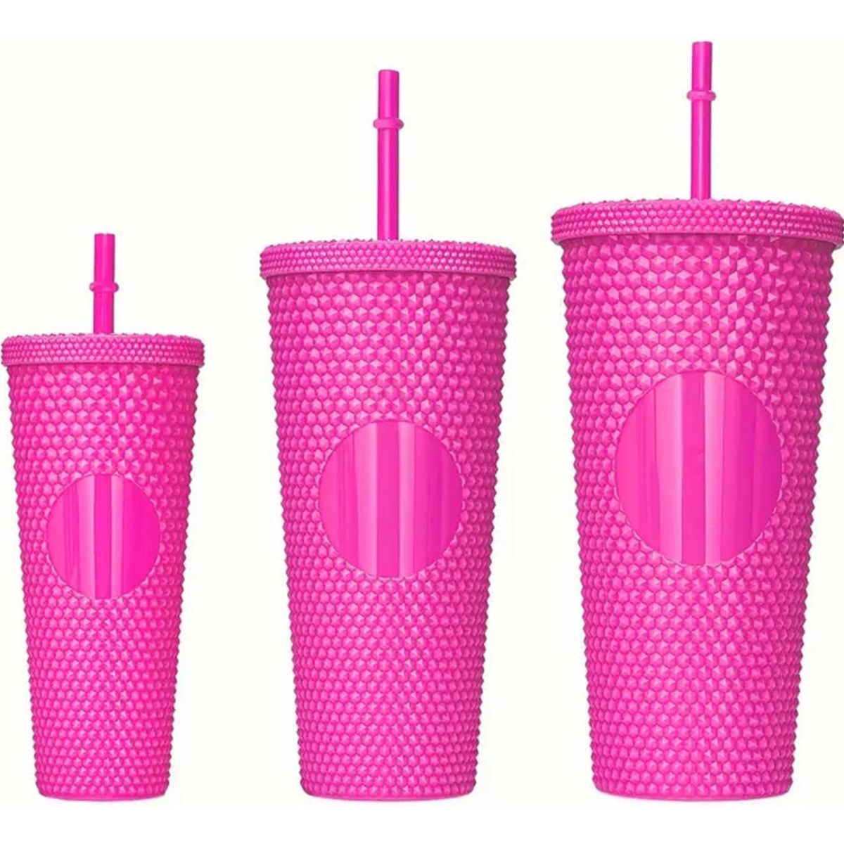 GENERICO - Set de 3 Vasos Tumbler Reutilizables con Tapa y Sorbete