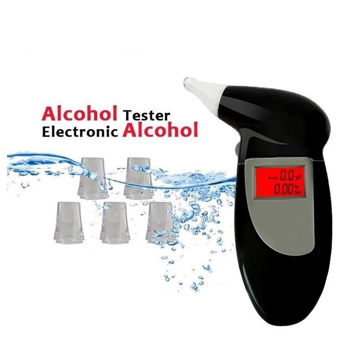 GENERICO - Alcotest Portátil con Pantalla LCD y Boquillas