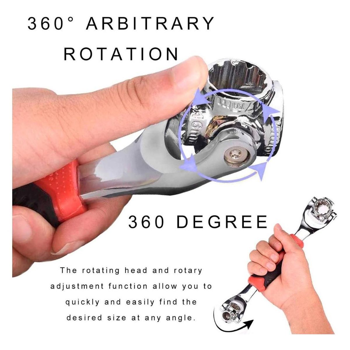 GENERICO - Llave Multifuncional Universal 360 Grados 8 en 1