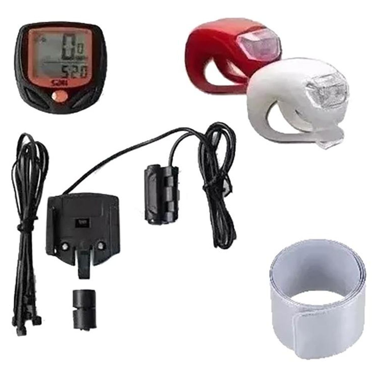 GENERICO - Velocímetro y Odómetro con Luces Reflectantes para Bicicletas