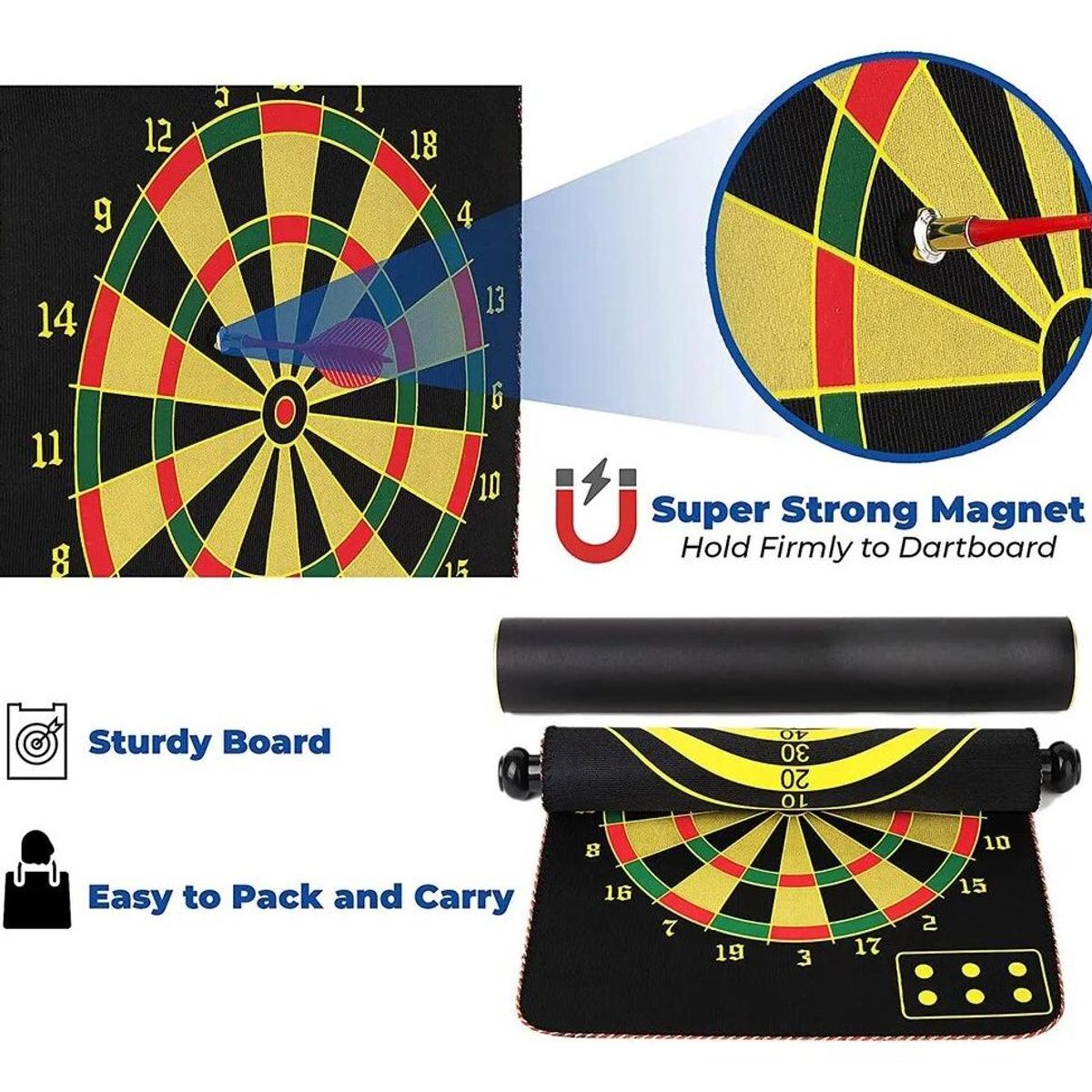 GENERICO - Tablero de Dardos Magnético Plegable con 6 Dardos
