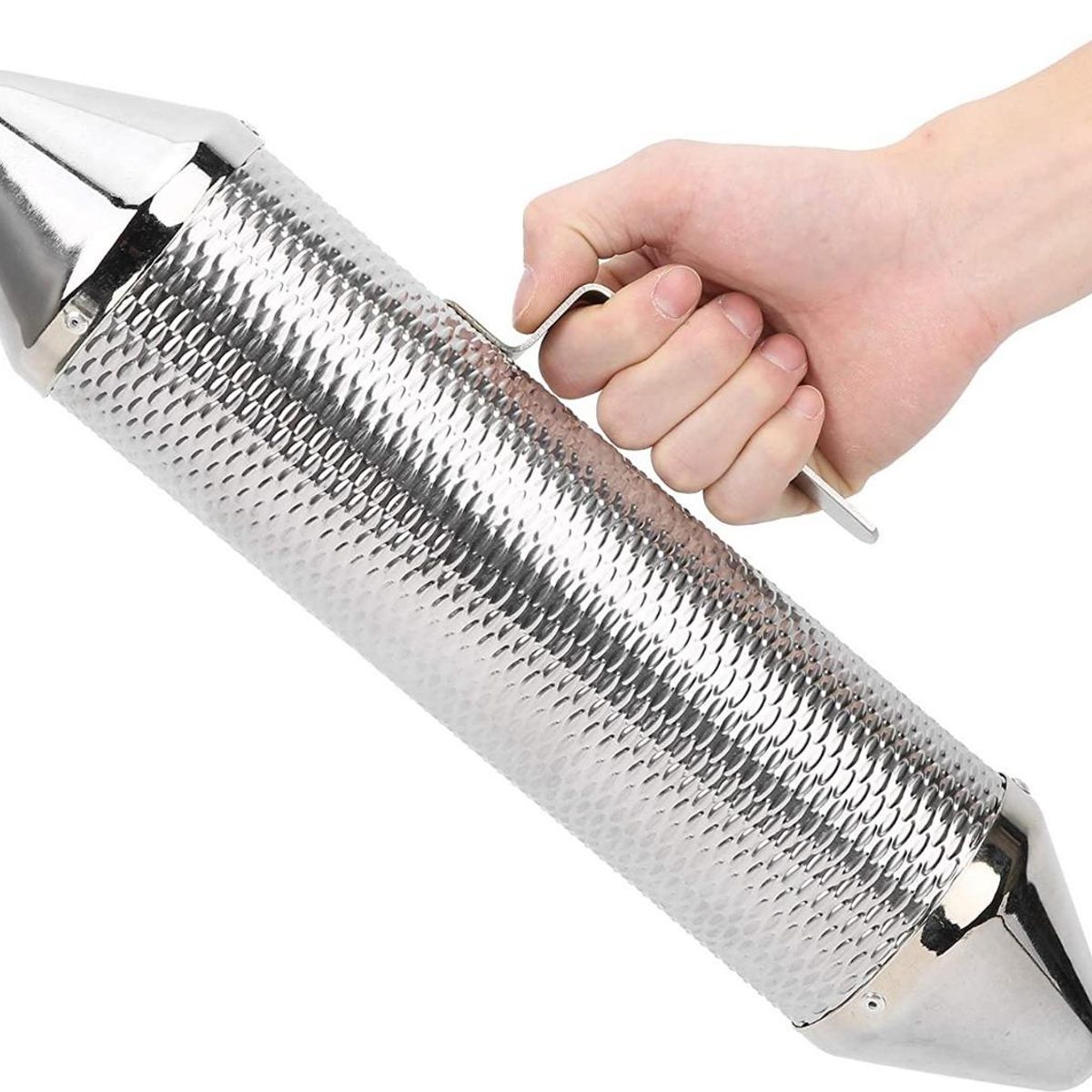 GENERICO - Guiro de Acero Inoxidable con Raspador para Percusión