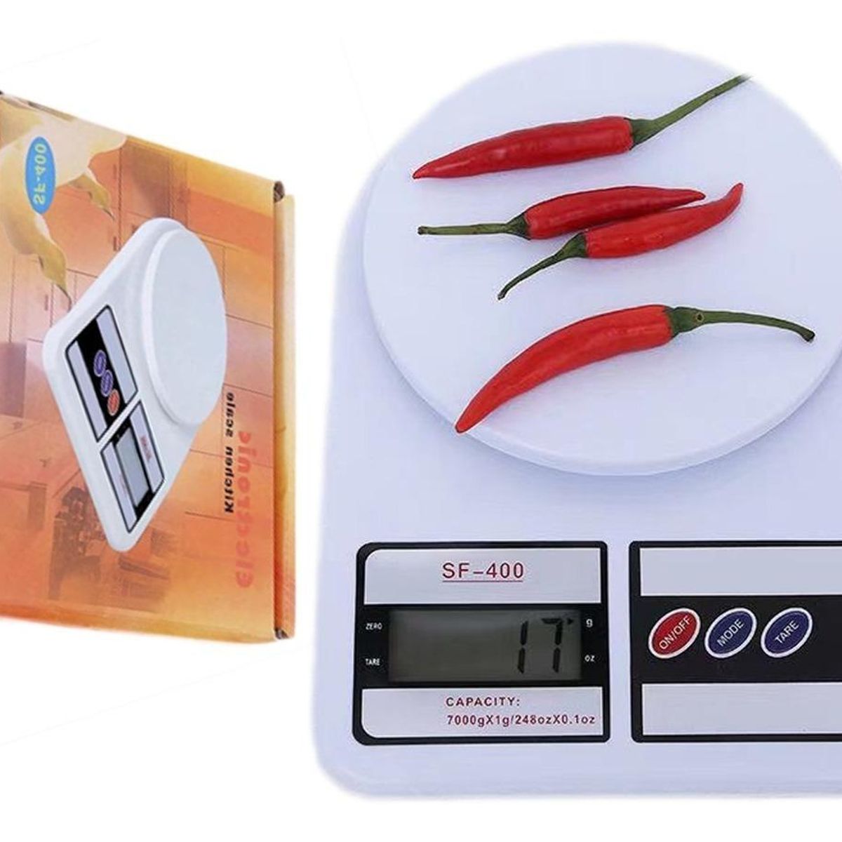 GENERICO - Balanza Digital de Cocina 7kg con Precisión 01g