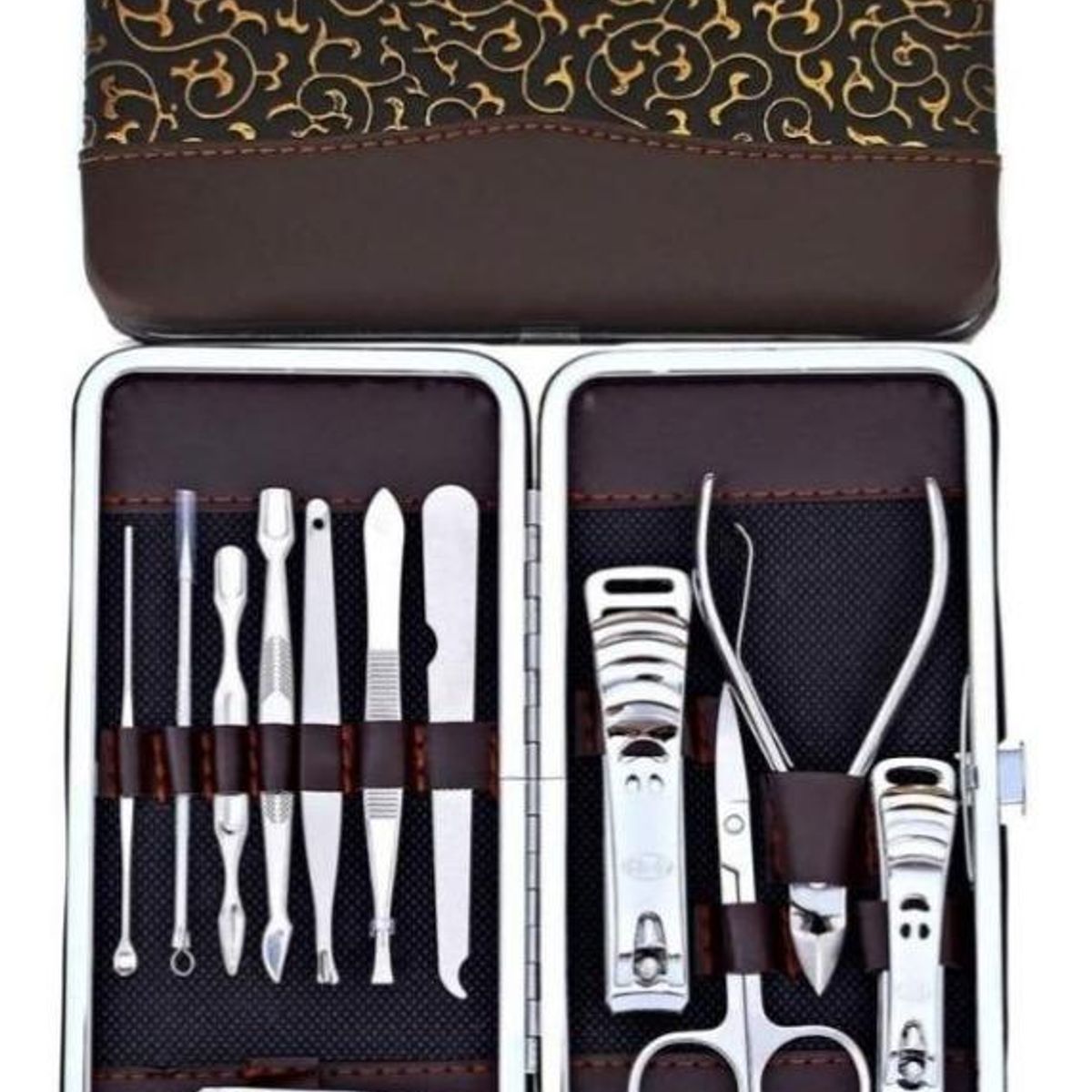 GENERICO - Estuche de Manicure y Pedicure 12 Piezas Inoxidable