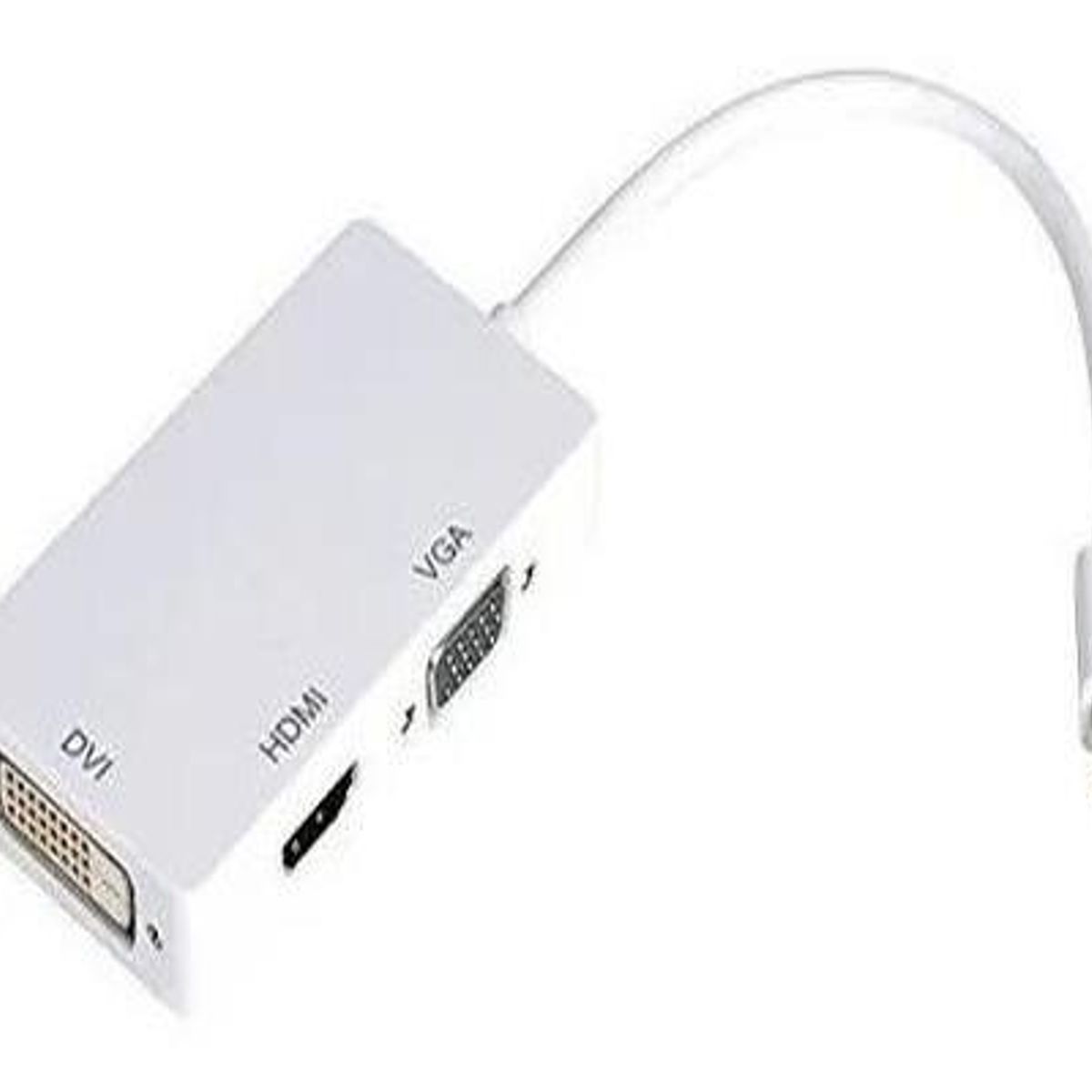 GENERICO - Adaptador Mini DisplayPort a HDMI VGA y DVI - 20 cm